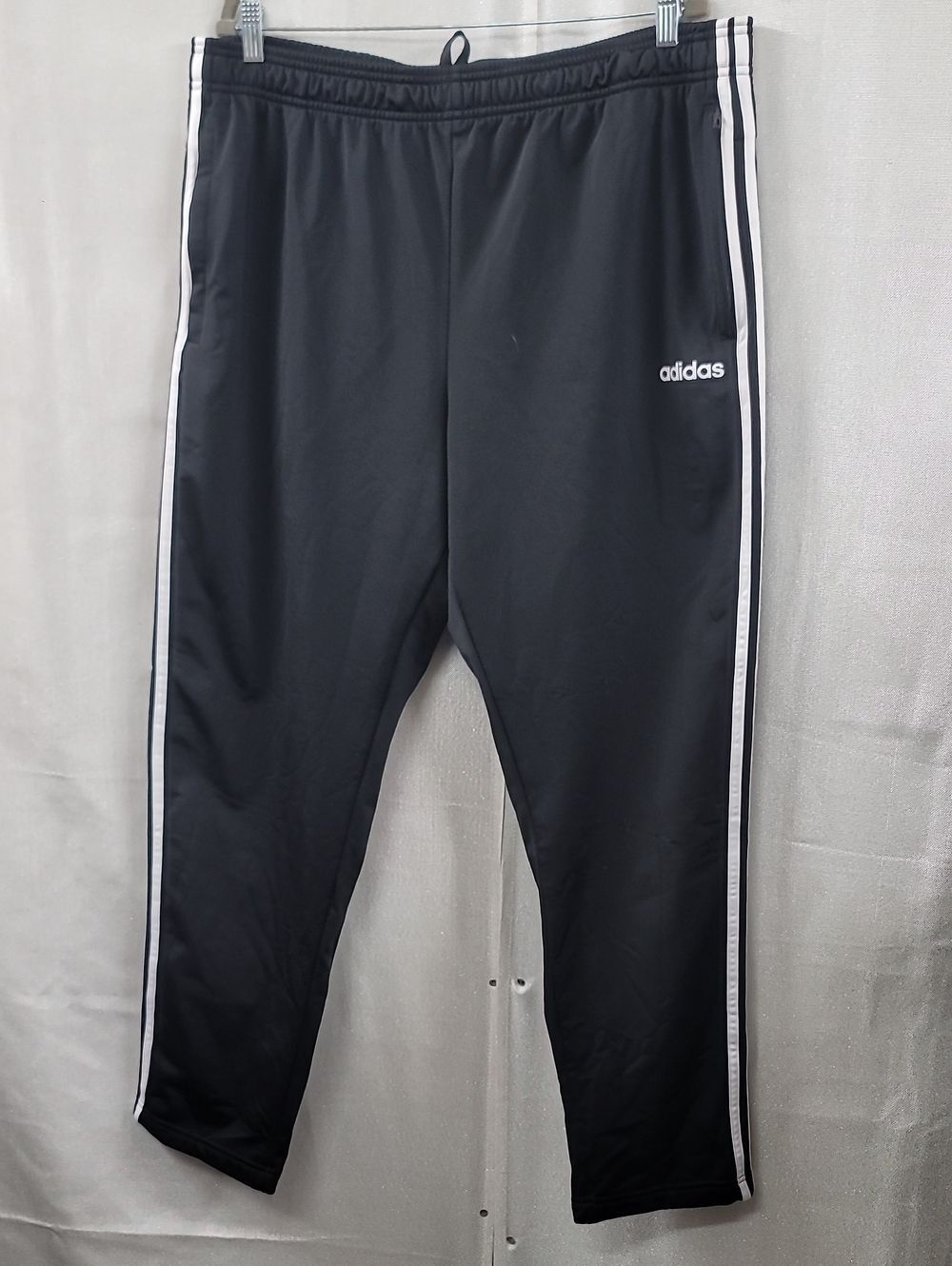 adidas Black Joggers with White Side Stripes Size 2xl